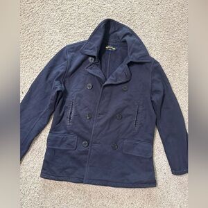 Ralph Lauren Rugby Men’s Navy Pea Coat Jacket Size L Double Breasted
